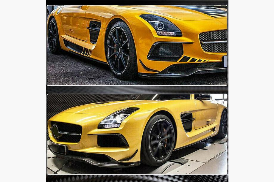 Mercedes SLS C197 2010-2014 Flaps Parachoques Delantero V1 Carbono Foto 4