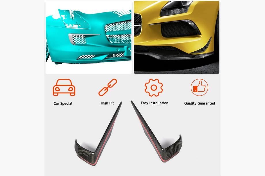 Mercedes SLS C197 2010-2014 Flaps Parachoques Delantero V2 (Carbono) Foto 2