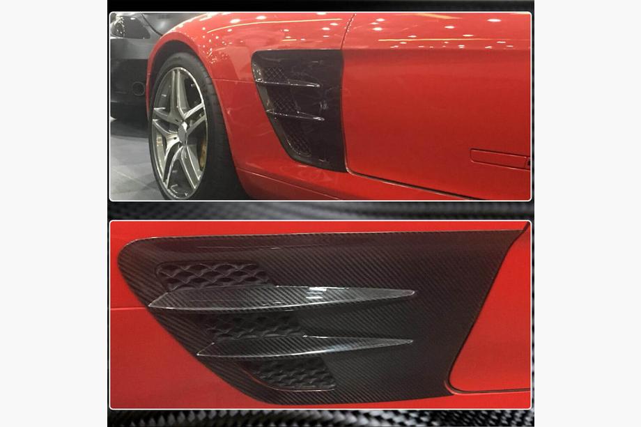 Mercedes SLS C197 2010-2014 Cubiertas para aletas delanteras (Dry Carbon) Foto 4