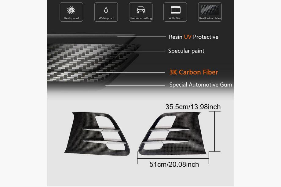 Mercedes SLS C197 2010-2014 Cubiertas para aletas delanteras (Dry Carbon) Foto 6