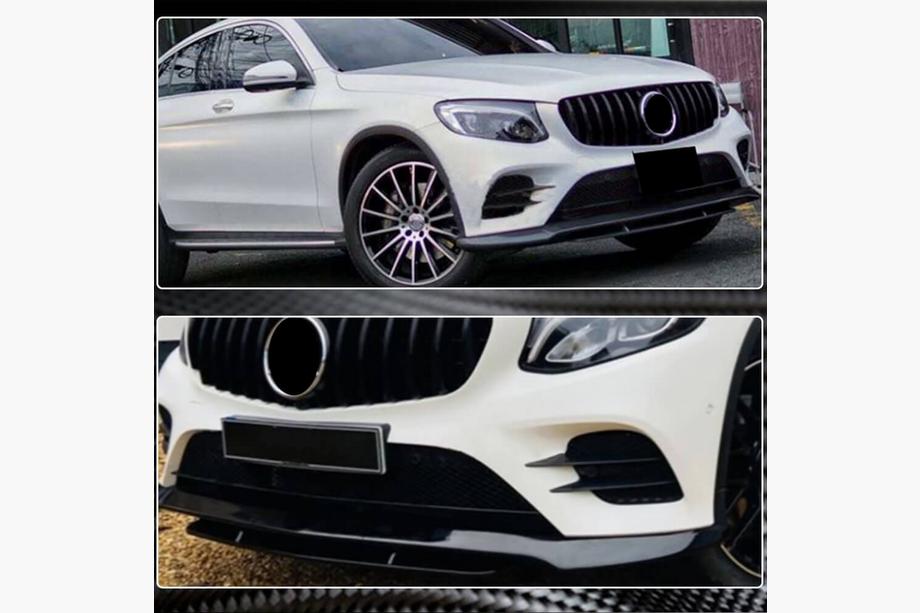 Mercedes GLC coupe C253 2016-2023 Labio delantero parachoques (para AMG-Line/GLC43 AMG, Carbono) Foto 2