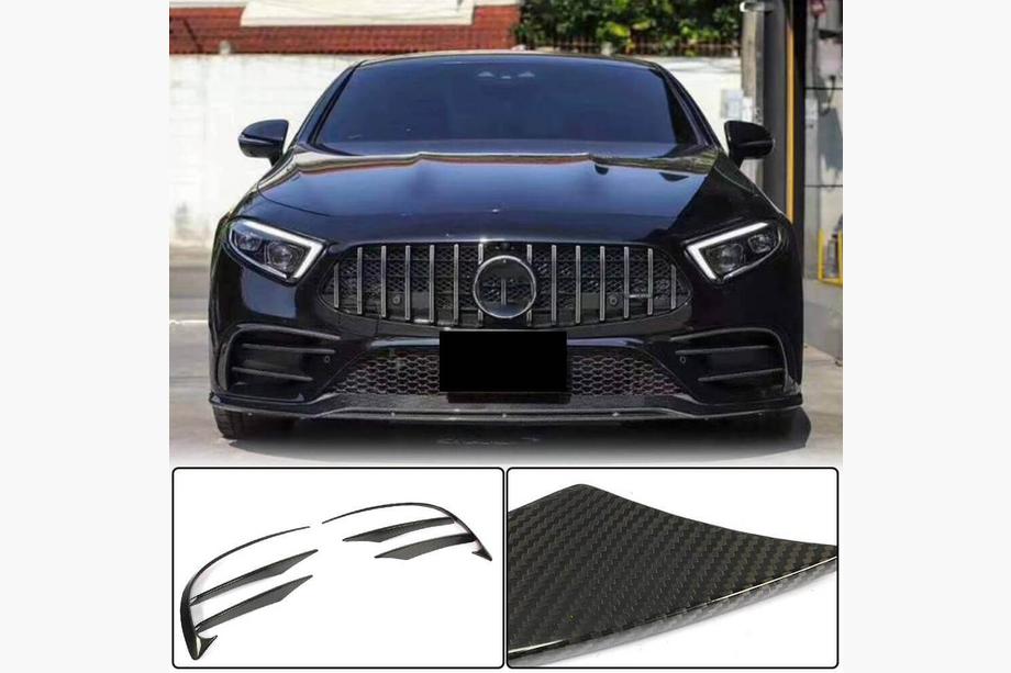 Mercedes CLS C257 2018- Extensiones de Parachoques Delantero (para AMG-Line 2018-2020, Carbono) Foto 1