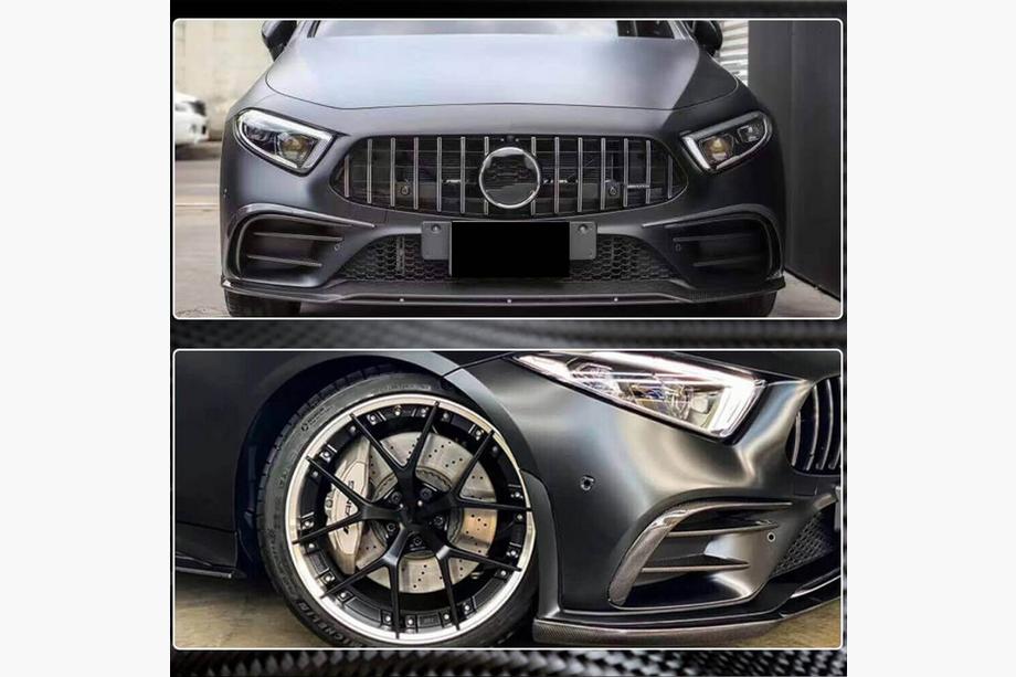 Mercedes CLS C257 2018- Extensiones de Parachoques Delantero (para AMG-Line 2018-2020, Carbono) Foto 4