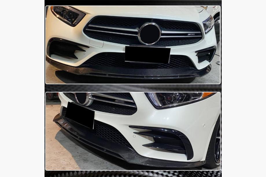 Mercedes CLS C257 2018- Extensiones de Parachoques Delantero (para AMG-Line 2018-2020, Carbono) Foto 5