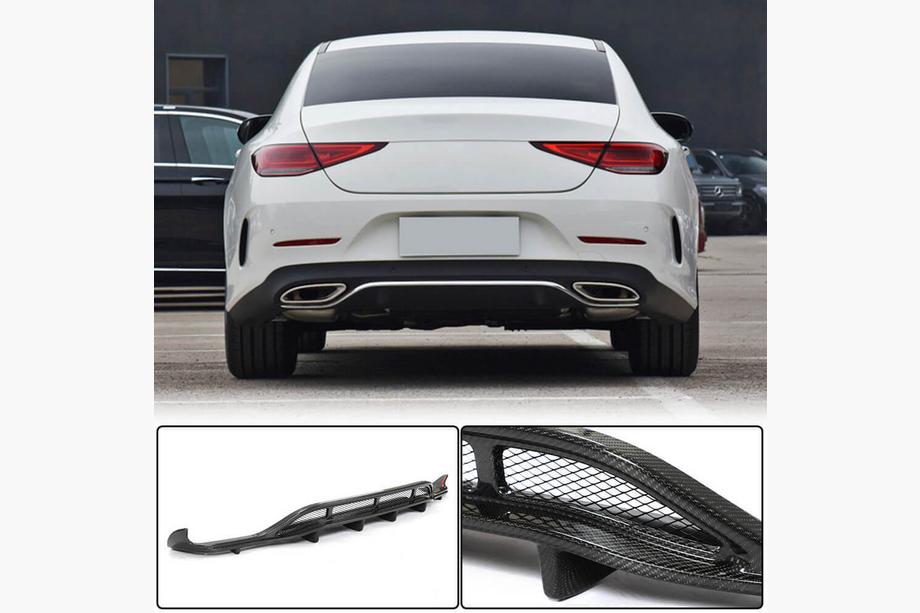 Mercedes CLS C257 2018- Difusor Trasero de Parachoques V2 para AMG-Line 2018-2020, Carbono Foto 1
