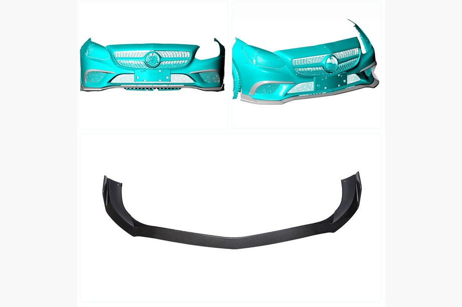 Mercedes SLK R172 2011-2016 Labio delantero parachoques (para Base 2016-2020, Carbono) Foto 2