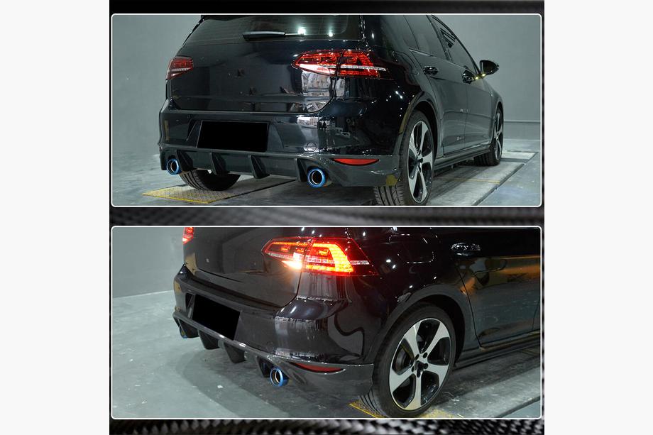 Volkswagen Golf 7/E-Golf 2012-2020 Difusor Trasero de Parachoques V2 (para Base/GTI HB 2012-2017, Carbono) Foto 4