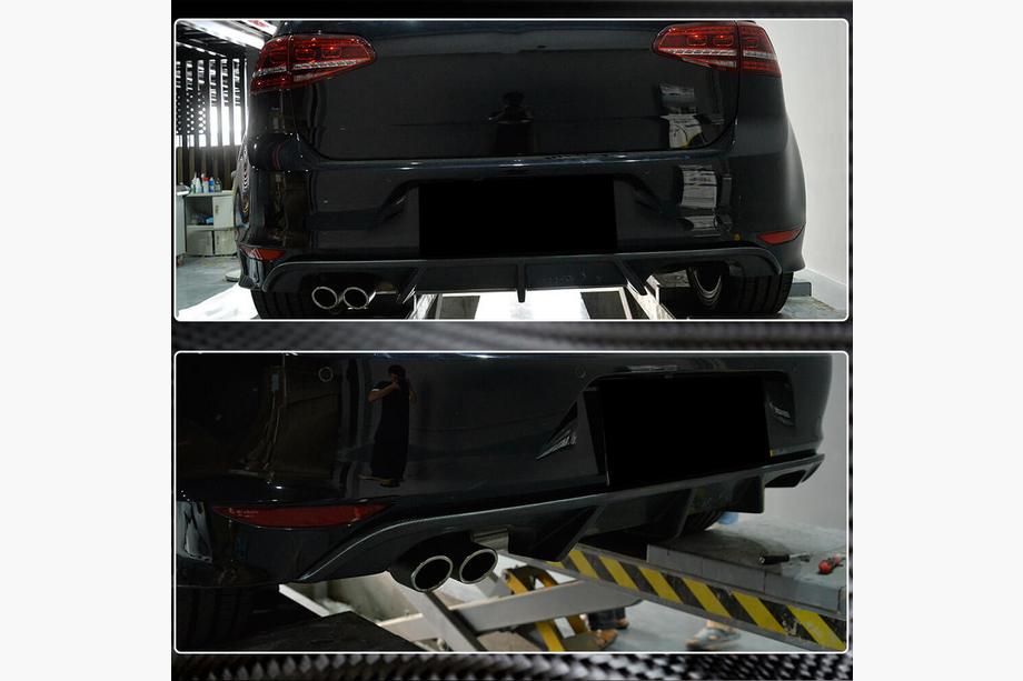 Volkswagen Golf 7/E-Golf 2012-2020 Difusor de Parachoques Trasero (para R/R-Line HB 2012-2017, Carbono) Foto 3