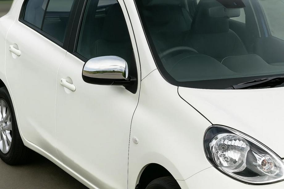 Nissan Micra K13 2011-2016 Cubiertas de Espejos (2 uds., Acero Inoxidable) OmsaLine - Acero Inoxidable Italiano Image