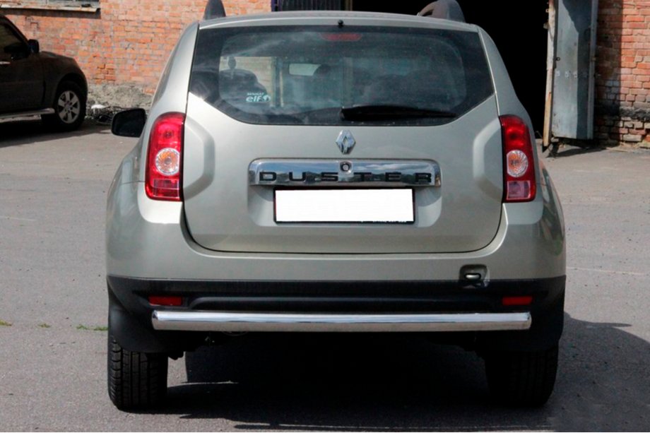 Renault Duster 2008–2017 Barra trasera recta (acero inoxidable) Image