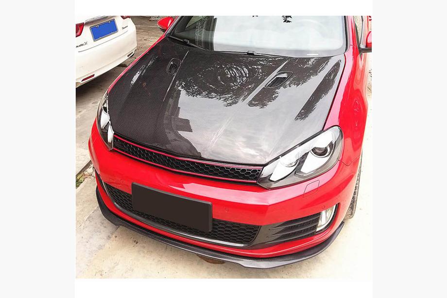 Volkswagen Golf 6 2008-2014 Lip delantero V1 para parachoques (para GTI HB 2010-2013, Carbono) Foto 2