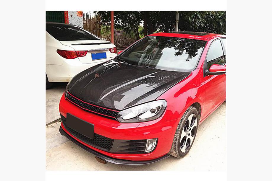 Volkswagen Golf 6 2008-2014 Lip delantero V1 para parachoques (para GTI HB 2010-2013, Carbono) Foto 3