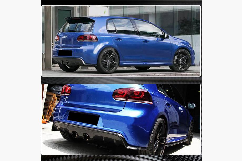 Volkswagen Golf 6 2008-2014 Difusor Trasero de Parachoques V1 para R/R20 HB 2010-2013 Carbono Foto 4