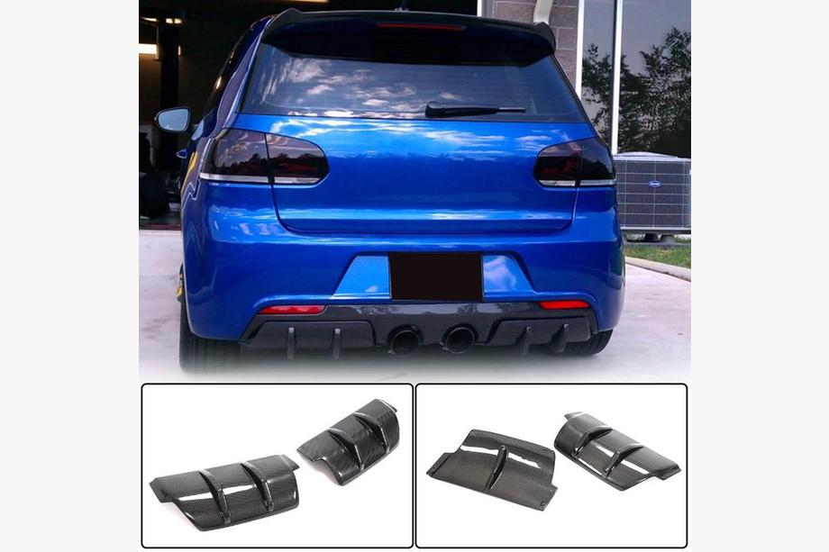 Volkswagen Golf 6 2008-2014 Difusor Trasero de Parachoques V2 para R/R20 HB 2010-2013, Carbono Foto 1