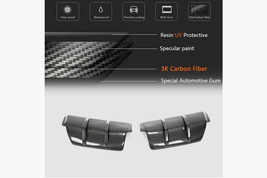 Volkswagen Golf 6 2008-2014 Difusor Trasero de Parachoques V2 para R/R20 HB 2010-2013, Carbono Foto 5