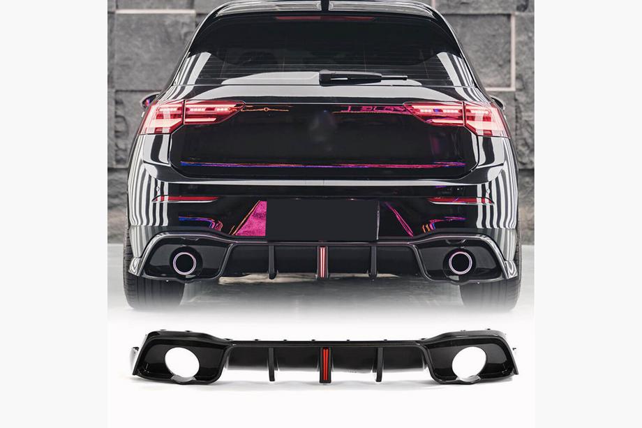 Volkswagen Golf 8 2019- Difusor trasero de parachoques para GTI HB, Carbono Foto 1