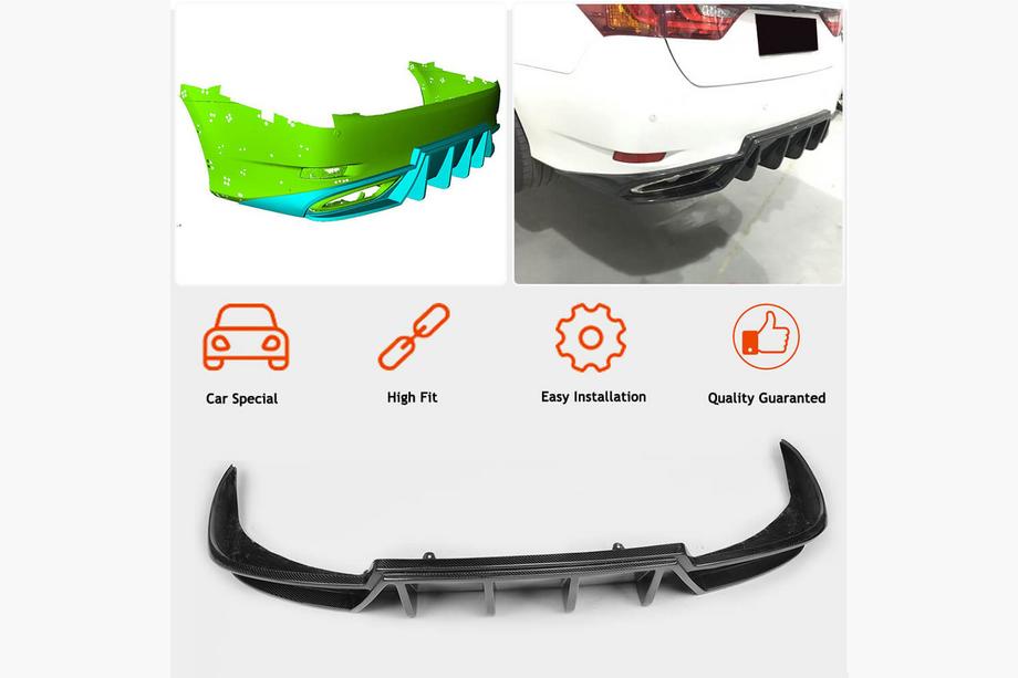 Lexus GS 2011-2020 Difusor de Parachoques Trasero (para F-Sport 2011-2015, Carbono) Foto 2