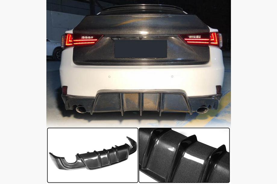 Lexus IS 2013- Difusor Trasero de Parachoques V1 para Base/F-Sport 2013-2016, Carbono Image