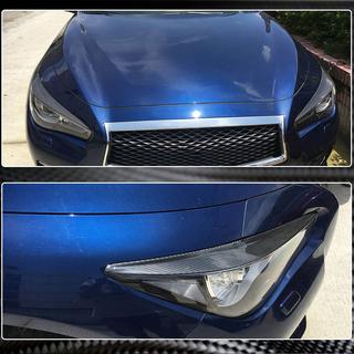 Pestañas para faros (para Q50 2014-2017, Carbono) Infiniti Q50/Q60 2013-2024 foto 3