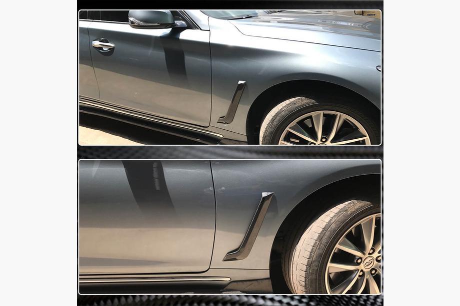 Infiniti Q50/Q60 2013-2024 Cubiertas de aletas delanteras de carbono (para Q50 Base/Sport 2014-2020) Foto 4
