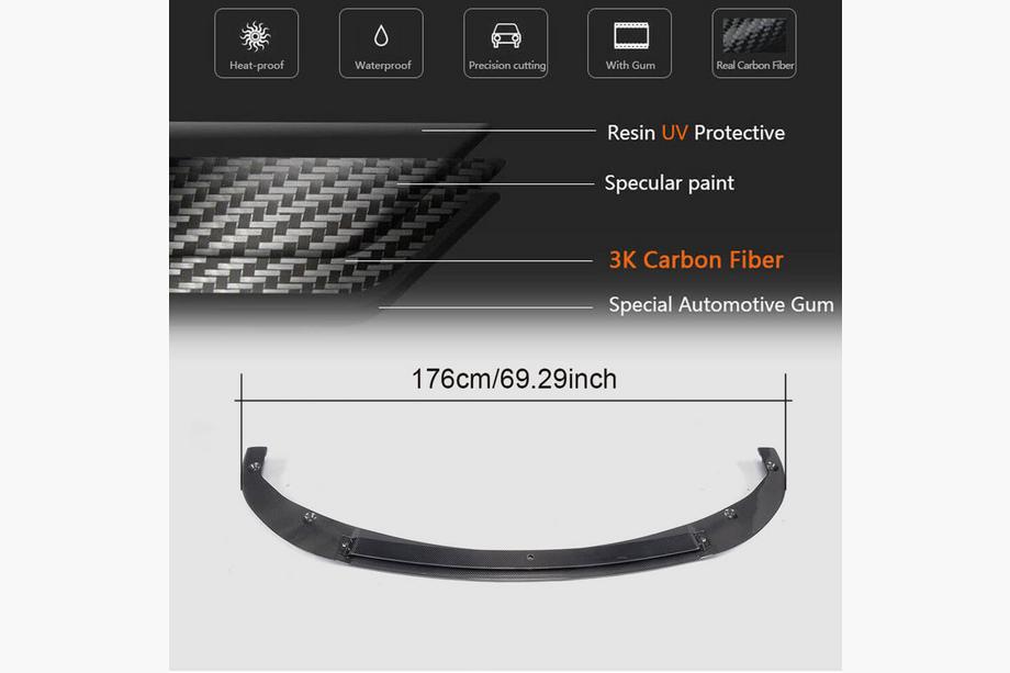 Infiniti Q50/Q60 2013-2024 Labio Delantero V2 para Q50 Base 2014-2017 Carbono Foto 4