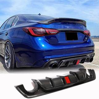 Difusor Trasero de Parachoques V3 (para Q50 Base/Sport 2018-2023, Carbono) Infiniti Q50/Q60 2013-2024 foto 1