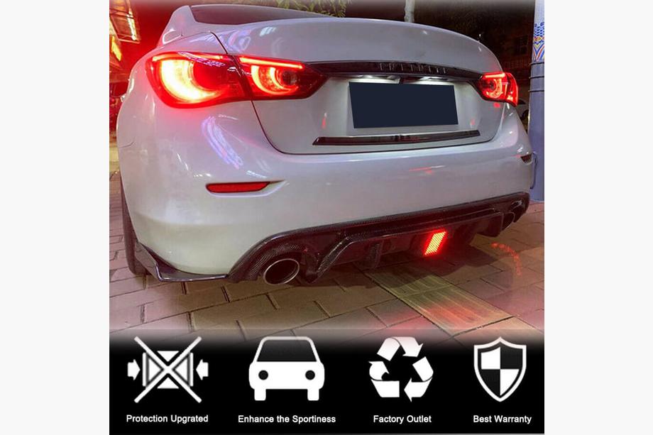 Infiniti Q50/Q60 2013-2024 Difusor Trasero de Parachoques V3 (para Q50 Base/Sport 2018-2023, Carbono) Foto 3