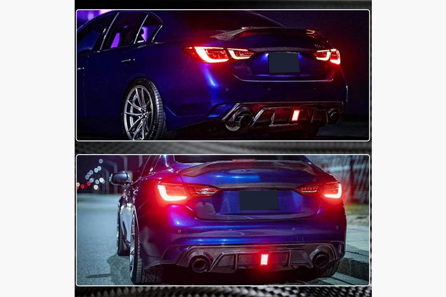 Infiniti Q50/Q60 2013-2024 Difusor Trasero de Parachoques V3 (para Q50 Base/Sport 2018-2023, Carbono) Foto 5