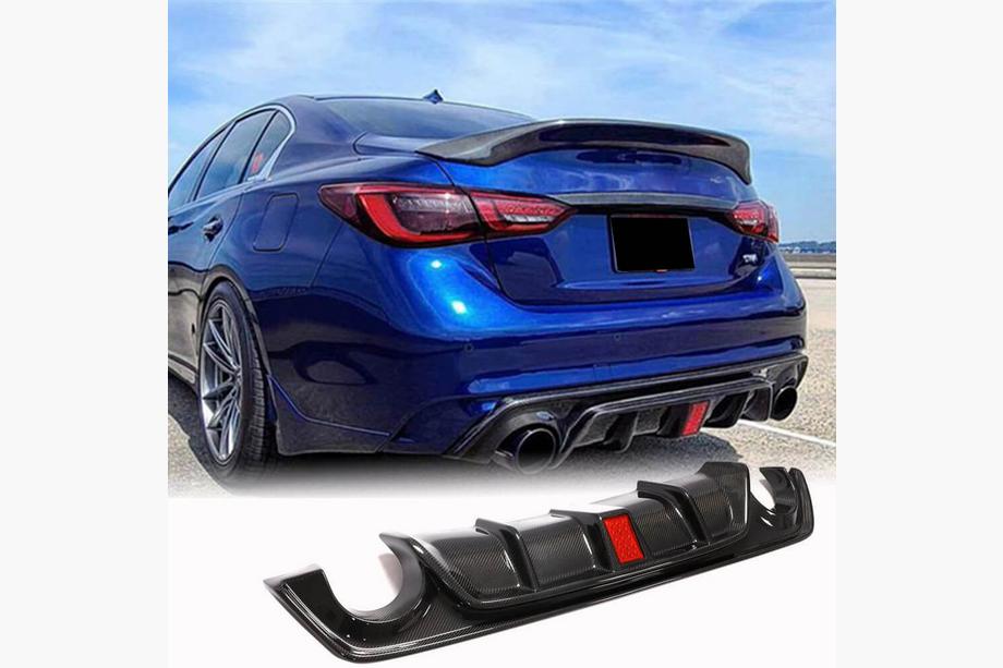 Infiniti Q50/Q60 2013-2024 Difusor Trasero de Parachoques V3 (para Q50 Base/Sport 2018-2023, Carbono) Foto 12