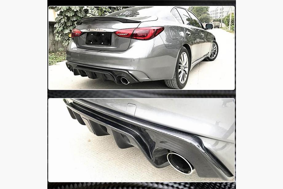 Infiniti Q50/Q60 2013-2024 Difusor Trasero de Parachoques V4 (para Q50 Base/Sport 2018-2023, Carbono) Foto 10