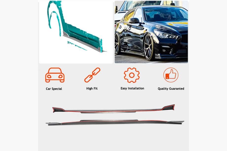 Infiniti Q50/Q60 2013-2024 Faldones Laterales V1 (para Q50, Carbono) Foto 3