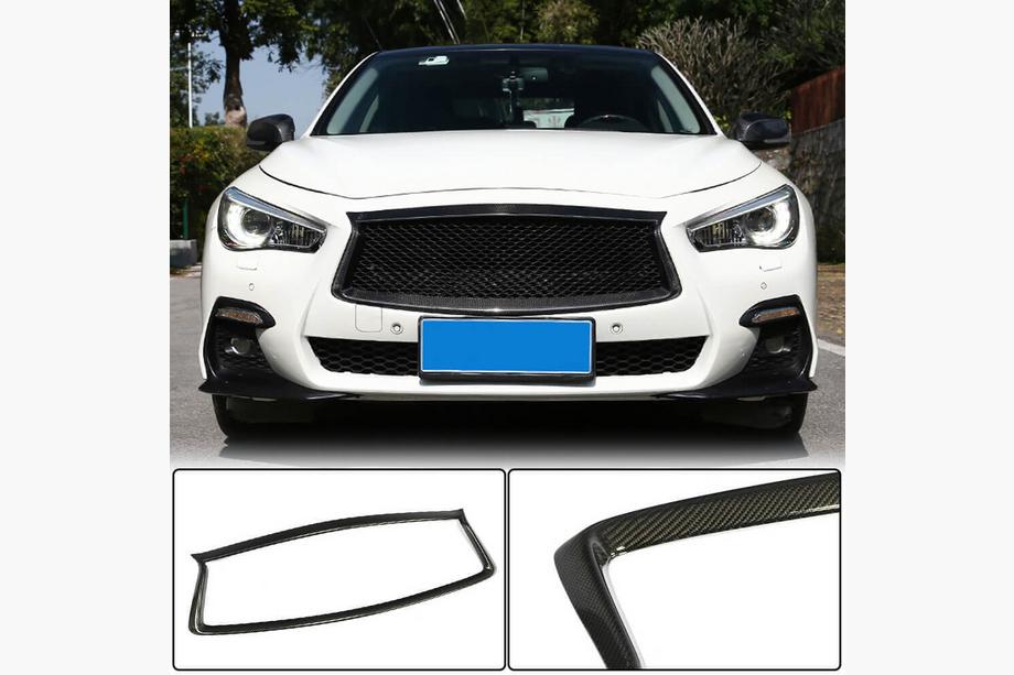 Infiniti Q50/Q60 2013-2024 Marco de parrilla delantera (para Q50 2018-2022, Carbono) Foto 2