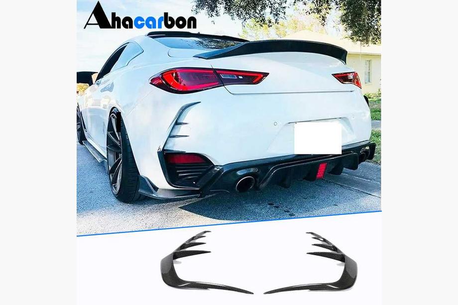 Infiniti Q50/Q60 2013-2024 Cubiertas de parachoques trasero (para Q60 2016-2022, Carbono) Image