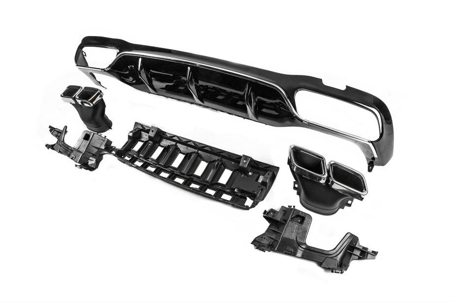 Mercedes E-class W213 2016-2023 Difusor Trasero con Salidas E63-Design Plata (para AMG/AMG-Line 2016-2020) Foto 2