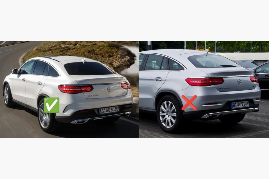 Mercedes GLE coupe C292 2015-2019 Difusor trasero con salidas Plata (diseño GLE63) Foto 4
