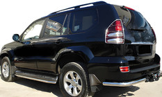 Toyota Land Cruiser Prado 120 2002-2009 Esquinas traseras AK003 (2 uds., acero inoxidable) foto 1