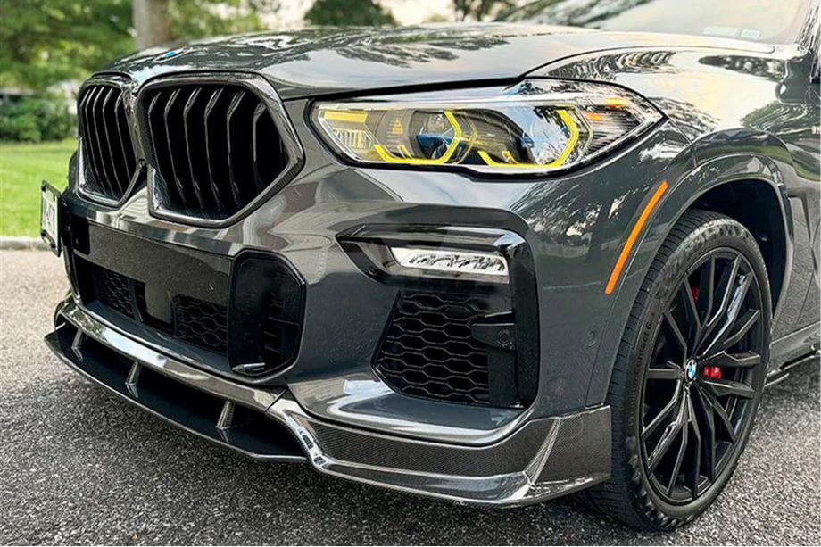 BMW X6 G06 2019–2027 Labio Delantero Parachoques Carbono V1 (para M-Sport, 2018-2022) Foto 1