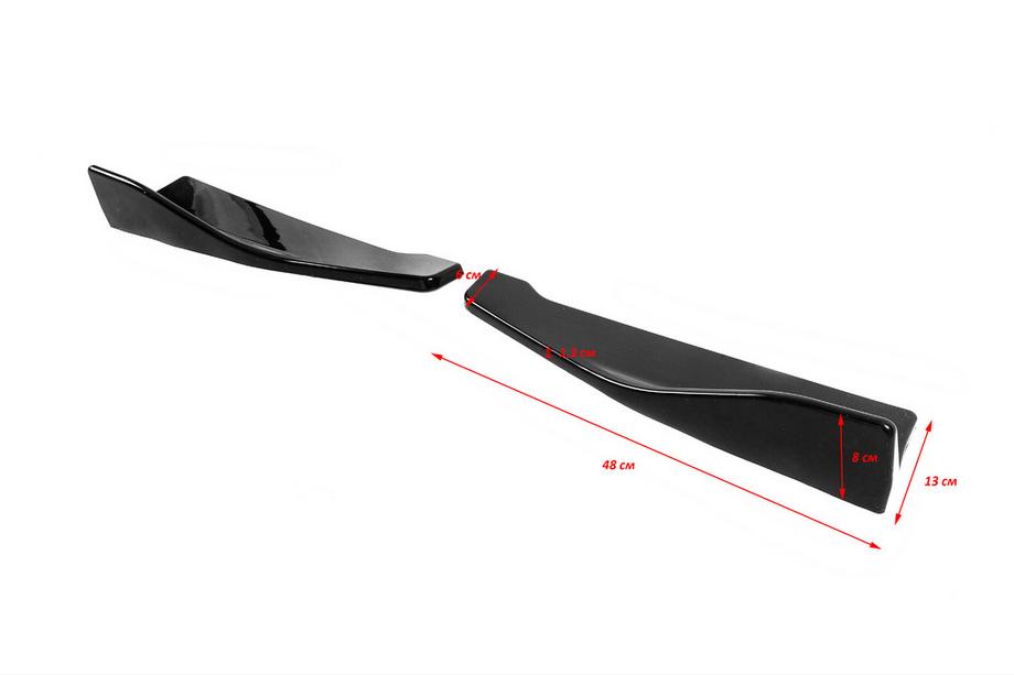 Extensiones universales de faldones laterales Flap Tipo-B (2 uds, negro brillo, plástico ABS) Foto 10