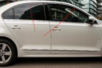 Volkswagen Jetta 2011-2018 Molduras superiores de ventana 6 uds, acero inoxidable foto 1
