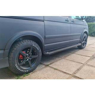 Estribos laterales tipo X5 negro (2 uds., aluminio) Volkswagen T5 Caravelle 2004-2010 foto 1