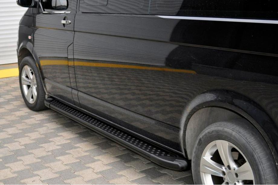 Volkswagen T5 Caravelle 2004-2010 Estribos laterales tipo X5 negro (2 uds., aluminio) Batalla Larga Foto 5
