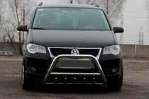 Volkswagen Touran 2003-2010 Defensa Delantera WT003 (Acero Inoxidable) 60 mm, con inscripción foto 1