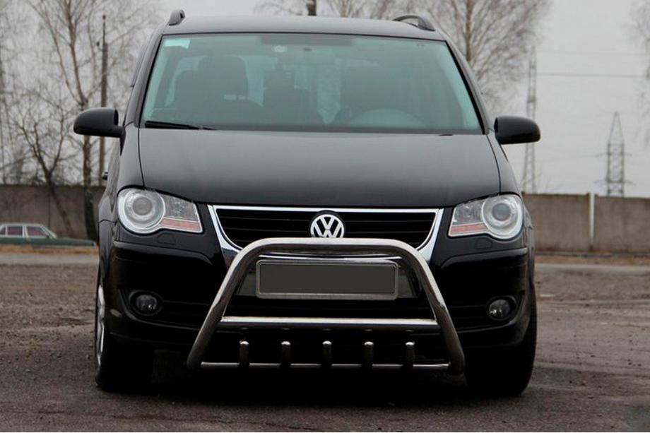 Volkswagen Touran 2003-2010 Defensa Delantera WT003 (Acero Inoxidable) 60 mm, con inscripción Image