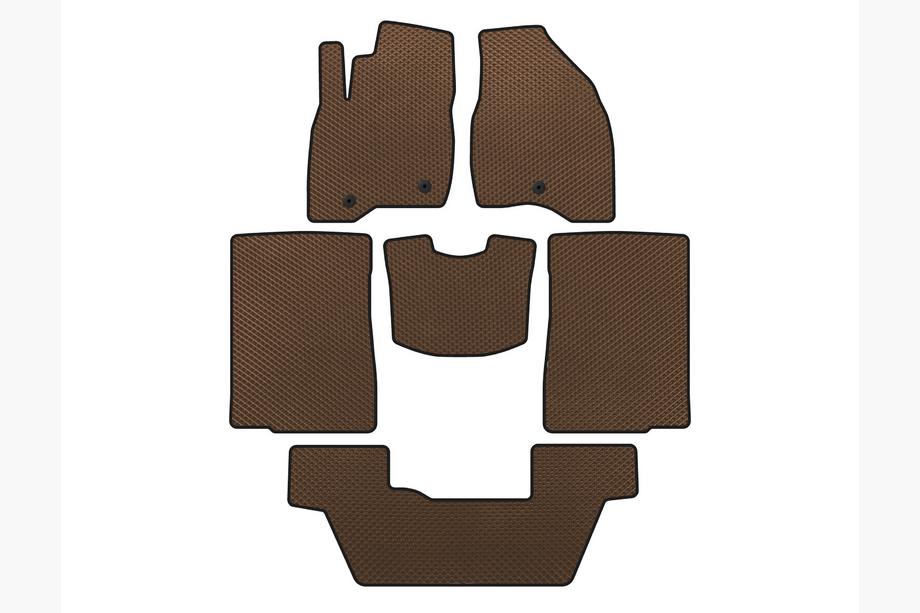 Ford Explorer 2011-2019 Alfombrillas EVA (2015-2017, 3 Filas, 7 Plazas, Marrón) Foto 1
