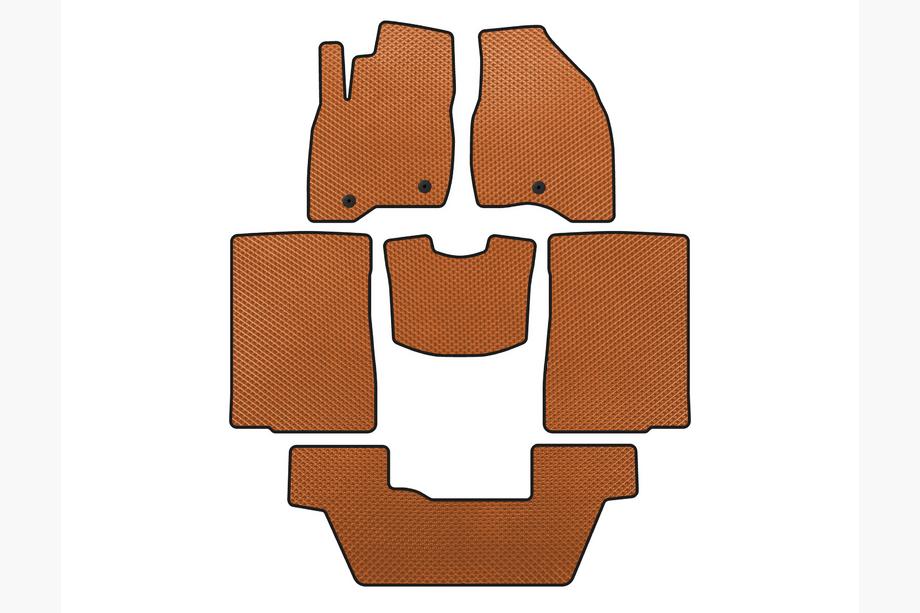 Ford Explorer 2011-2019 Alfombrillas EVA (2015-2017, 3 filas, 7 plazas, Naranja) Foto 1