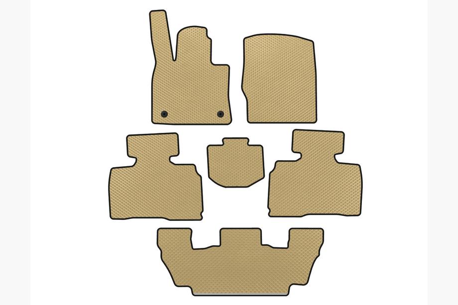 Ford Explorer 2019- Alfombrillas EVA (3 Filas, 7 Plazas, Beige) Image