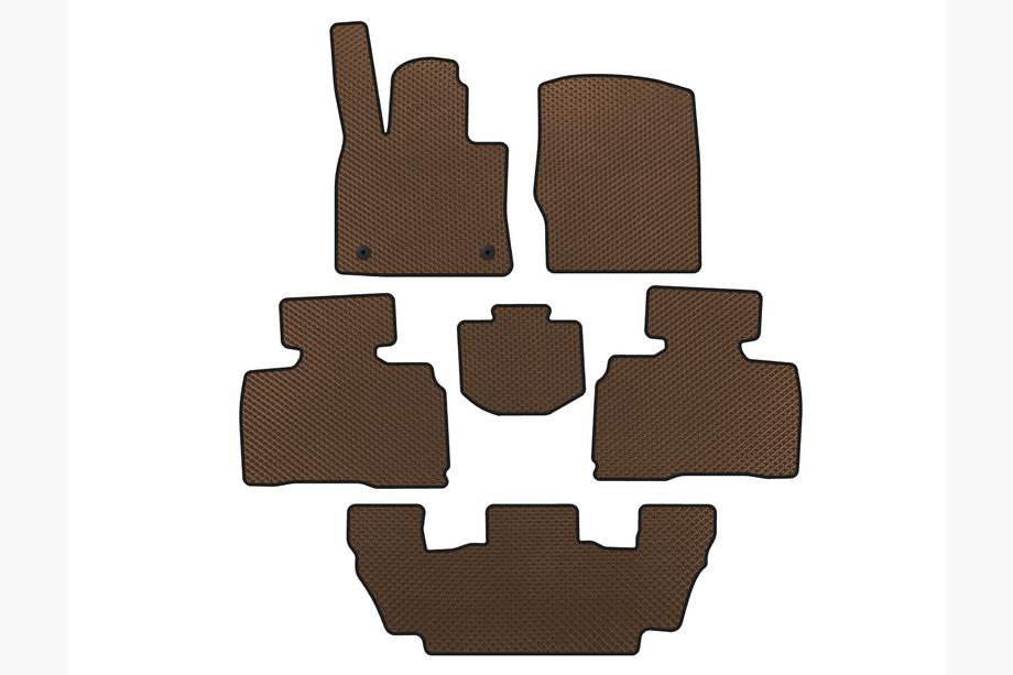 Ford Explorer 2019- Alfombrillas EVA (3 Filas, 7 Plazas, Marrón) Image