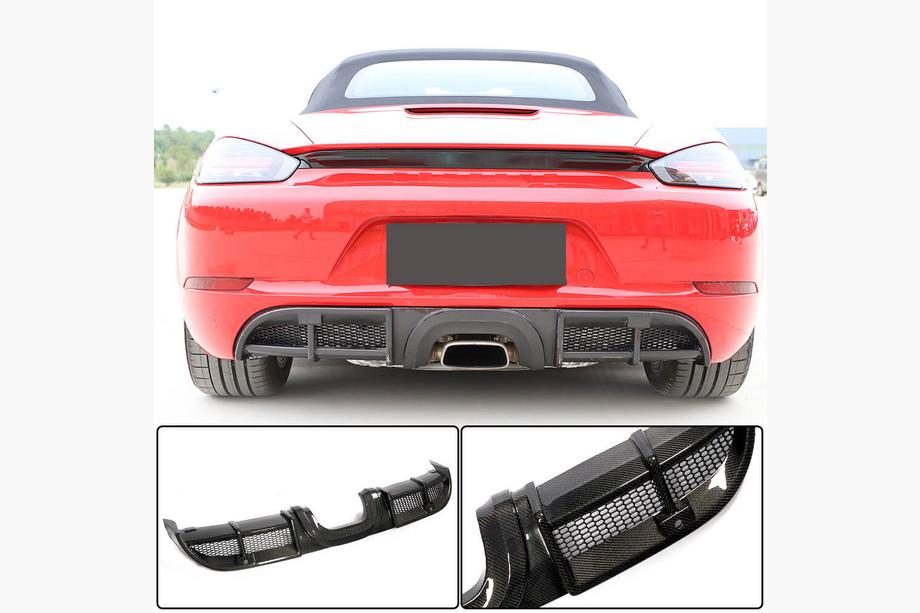 Porsche Boxster/Cayman 982 (718) 2016- Difusor trasero de parachoques V1 (2016-2019, Carbono) Image
