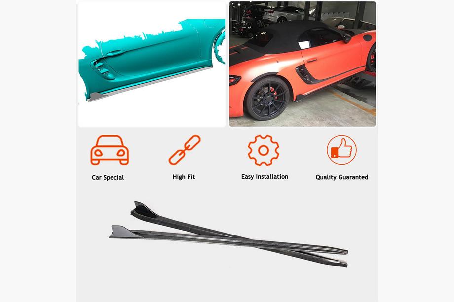 Porsche Boxster/Cayman 982 (718) 2016- Faldones Laterales V1 (2016-2019, Carbono) Foto 2