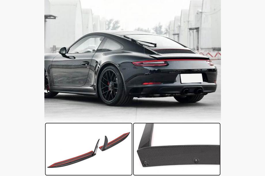 Porsche 911 (991) 2011–2019 Cubiertas de parachoques trasero para Carrera 4 GTS 2017-2018, Carbono Image